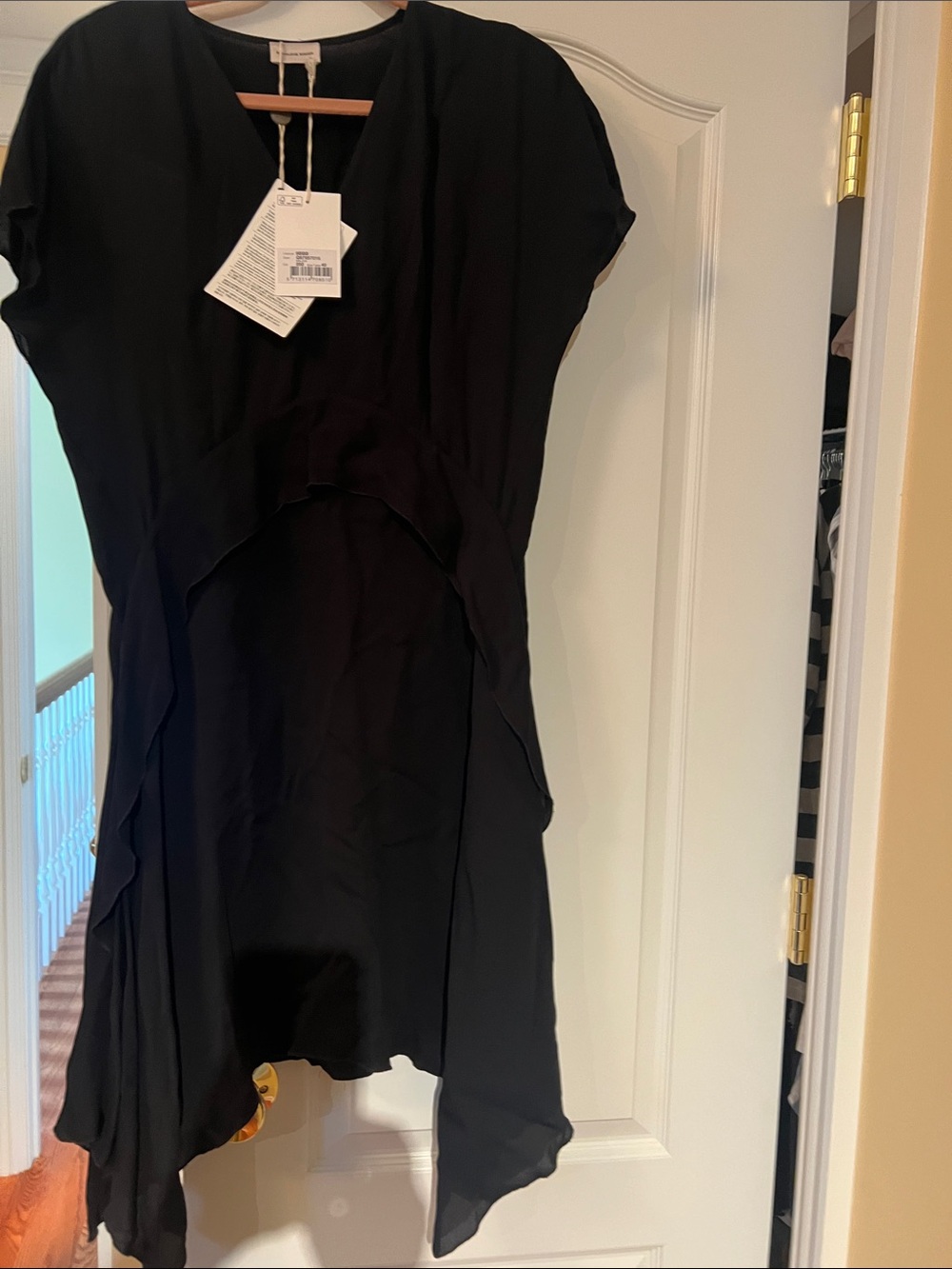 By Malene Birger Black Asymmetrical Draped Dress